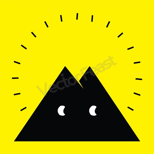 sunrise hill vector design