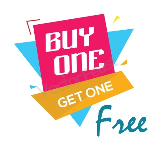 Buy one get one offer vector design