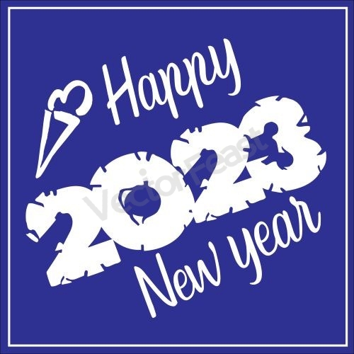 Happy New Year 2023 Vector Design Blue